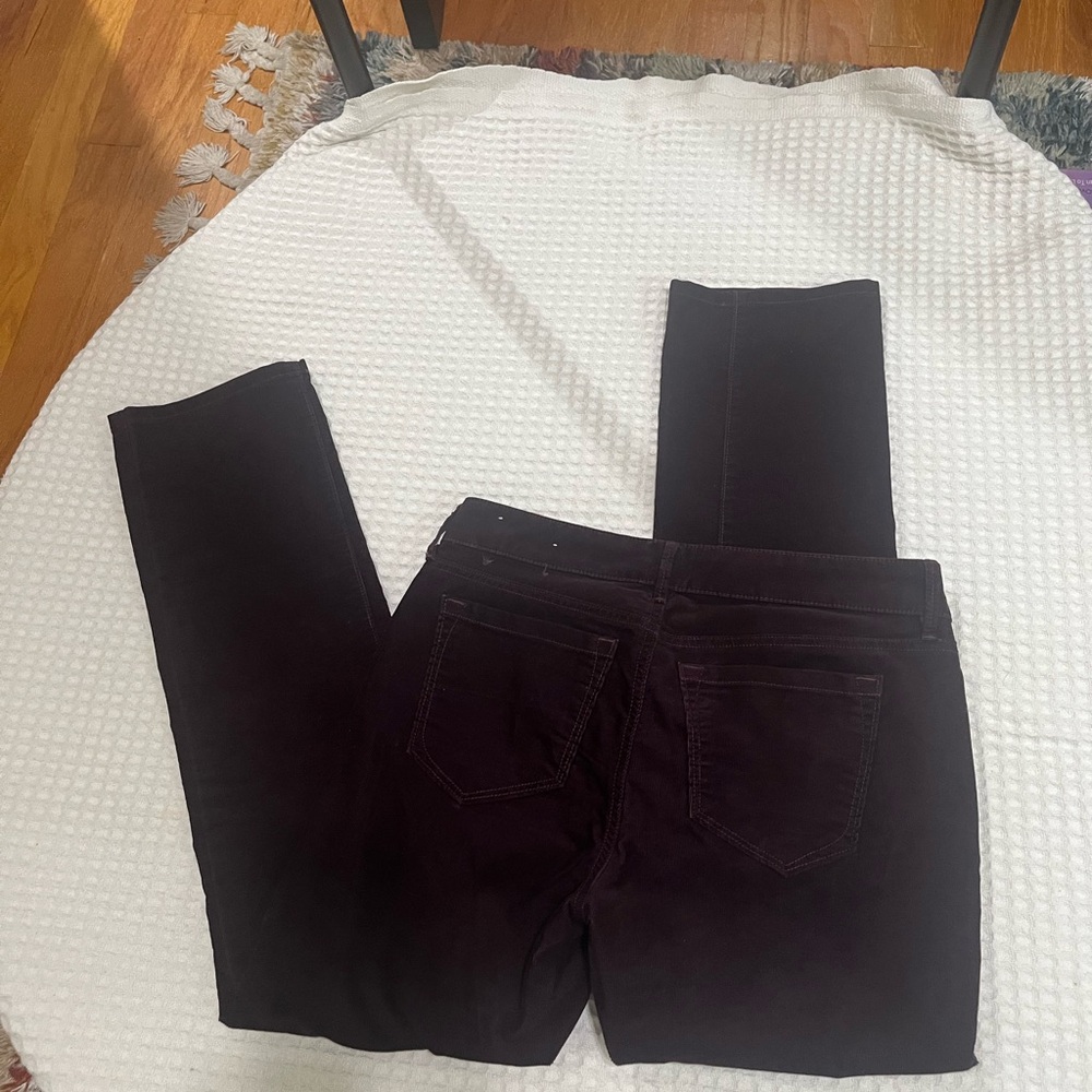Loft Burgundy Straight Leg Corduroy Jeans 28 waist 28 length